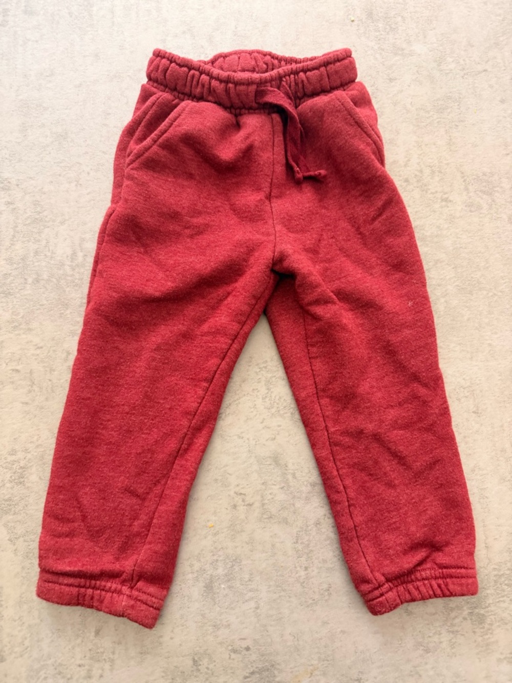 Kids Red Fleece Jogger Pants